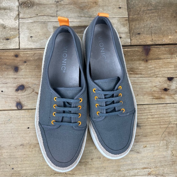 Vionic Jovie Lace-up‎ Canvas Sneaker - Charcoal - Women's Size 6.5 - Picture 7 of 13